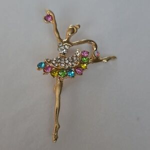 BALLERINA Gemstone and Pearl   Brooch